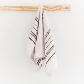 Avery Tea Towel - Natural with Grey