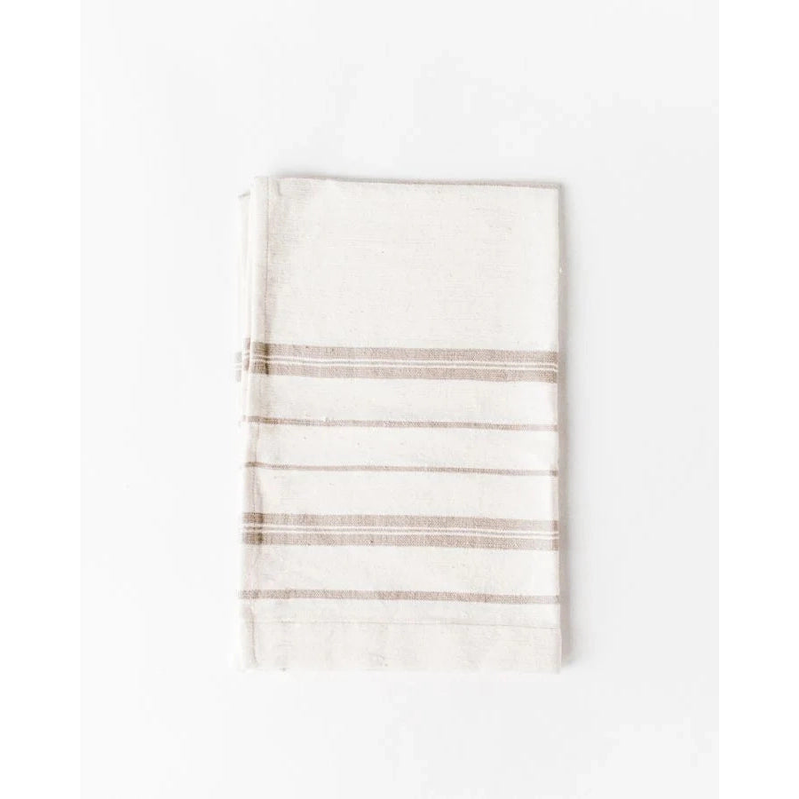 Avery Tea Towel - Natural with Stone