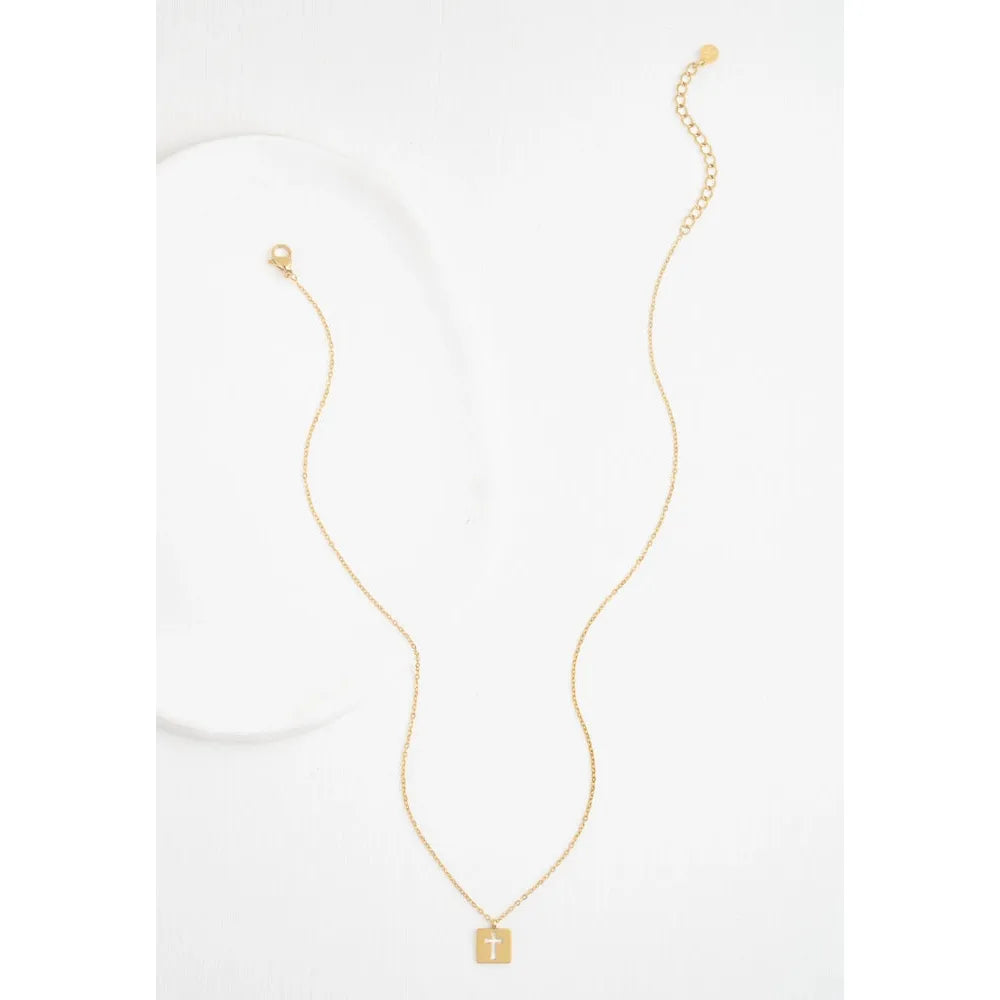 Axis Gold Cross Necklace