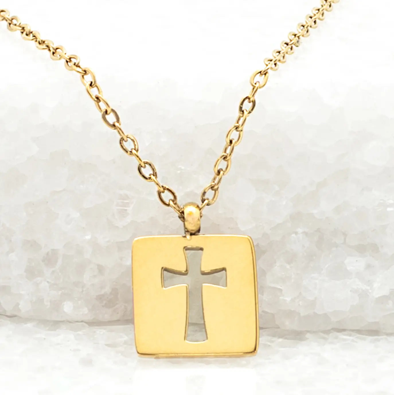 Axis Gold Cross Necklace