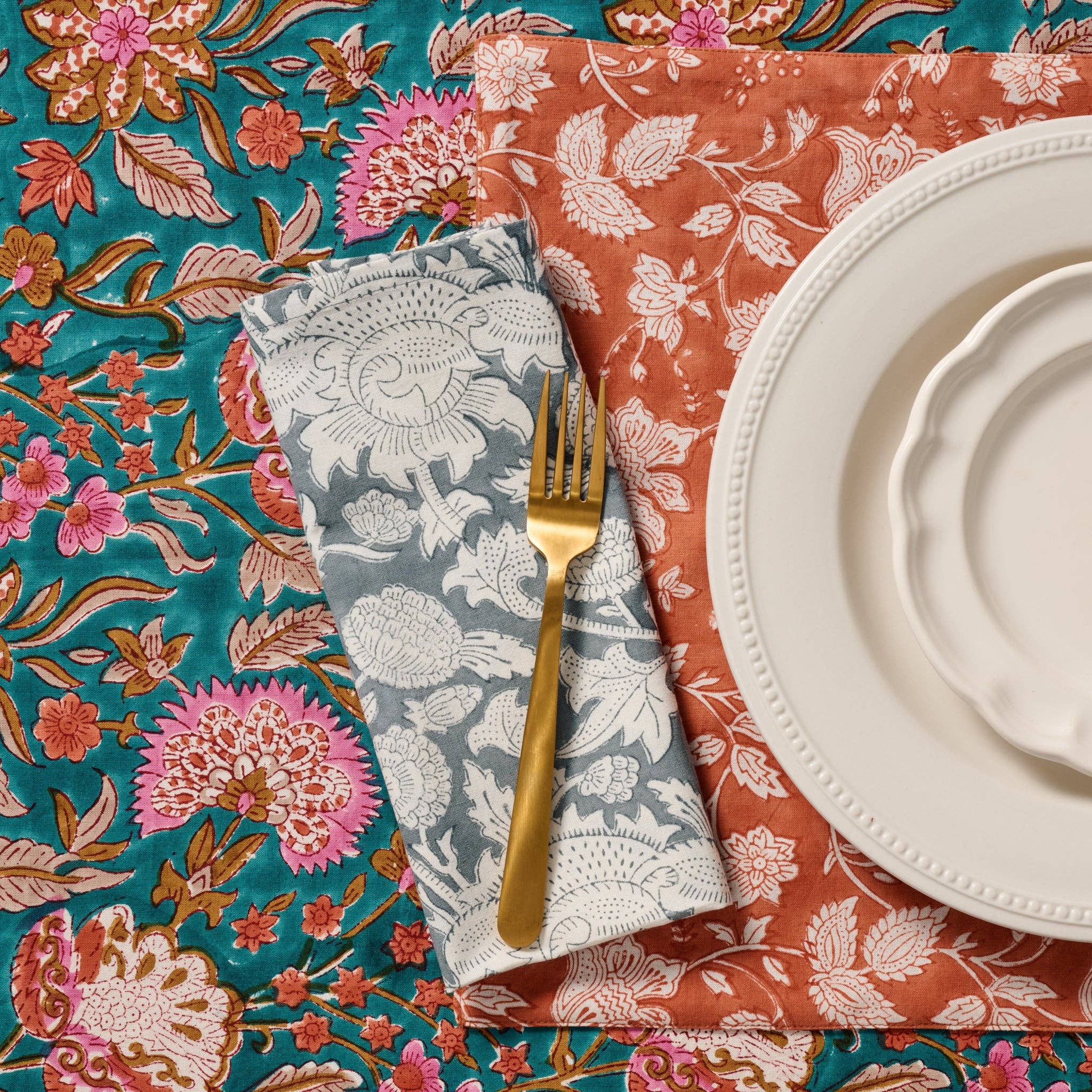 Baadal Blockprint Napkin- Sold Individually