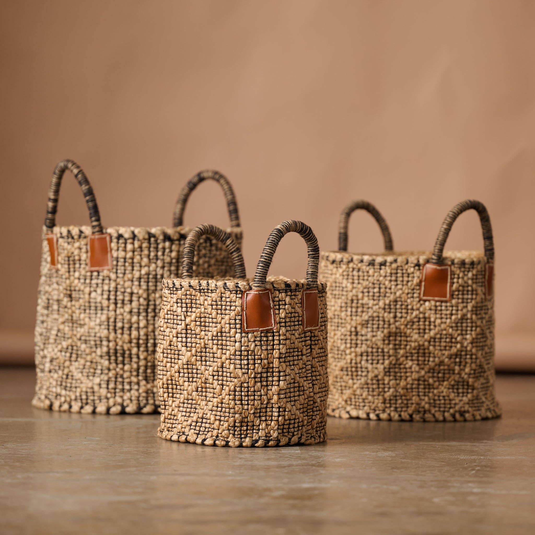Bahana Handled Jute Basket- Assorted Sizes- Sold Individually