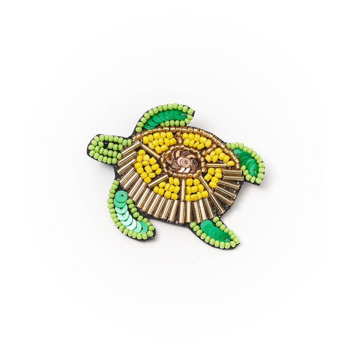 Bala Mani Beaded Turtle Brooch Pin - Handmade, Fair Trade