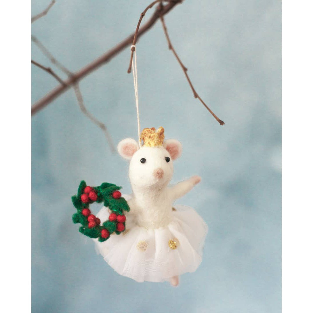 Ballerina Mouse Felt Ornament