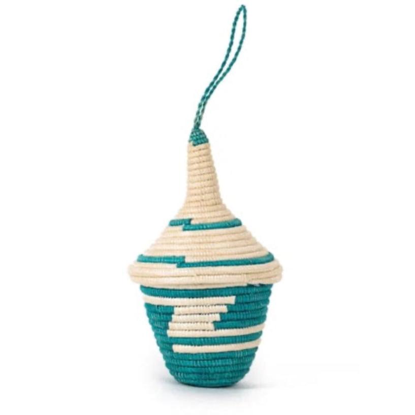 Basket Ornament- Green- Tall