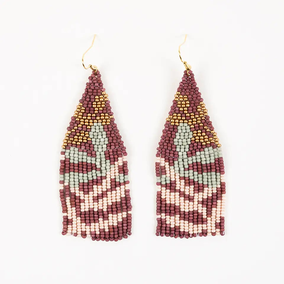 Beaded Botanica Fringe Earrings- Assorted Colors
