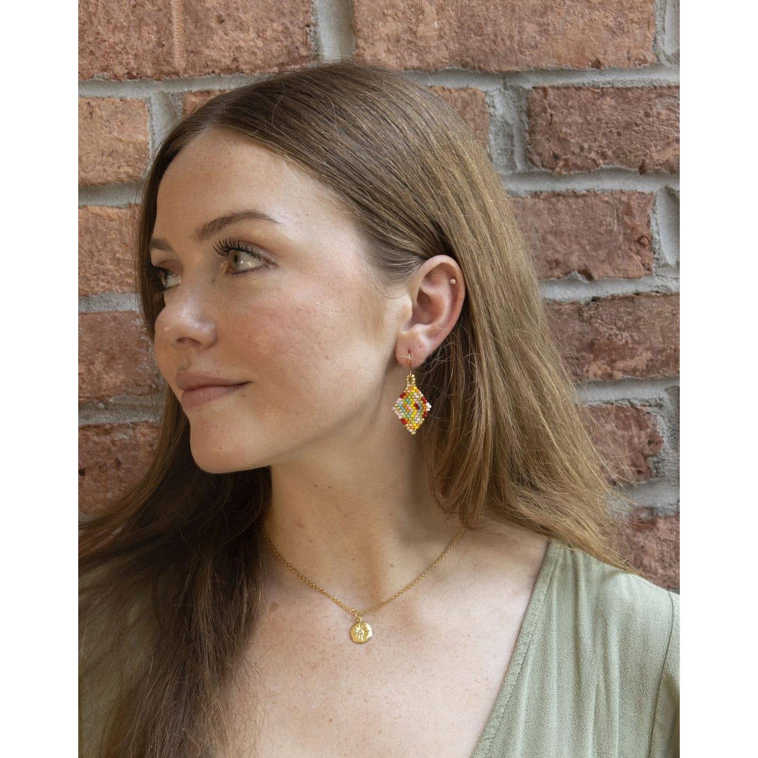 Beaded Confetti Earrings- Assorted Colors/ Sizes