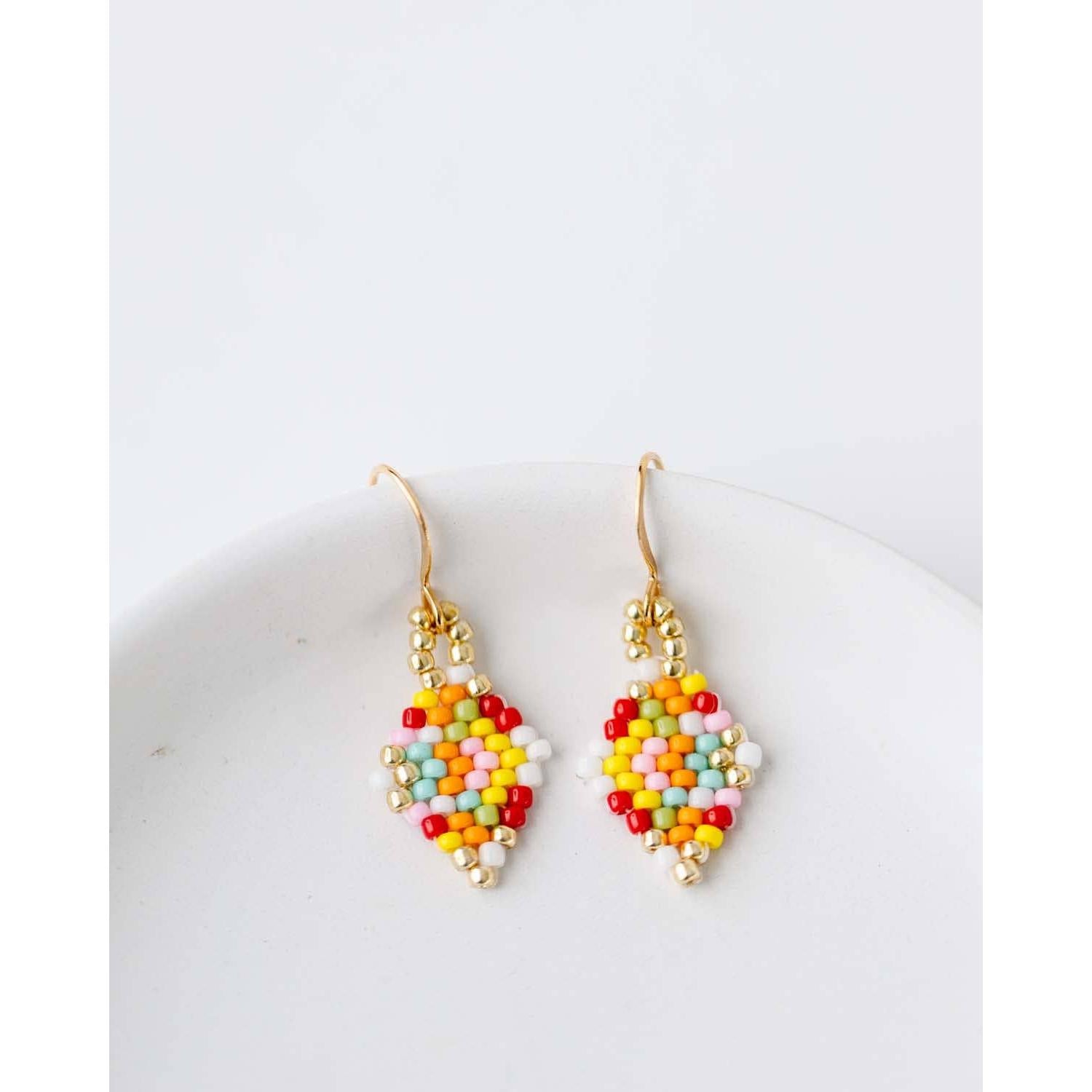 Beaded Confetti Earrings- Assorted Colors/ Sizes