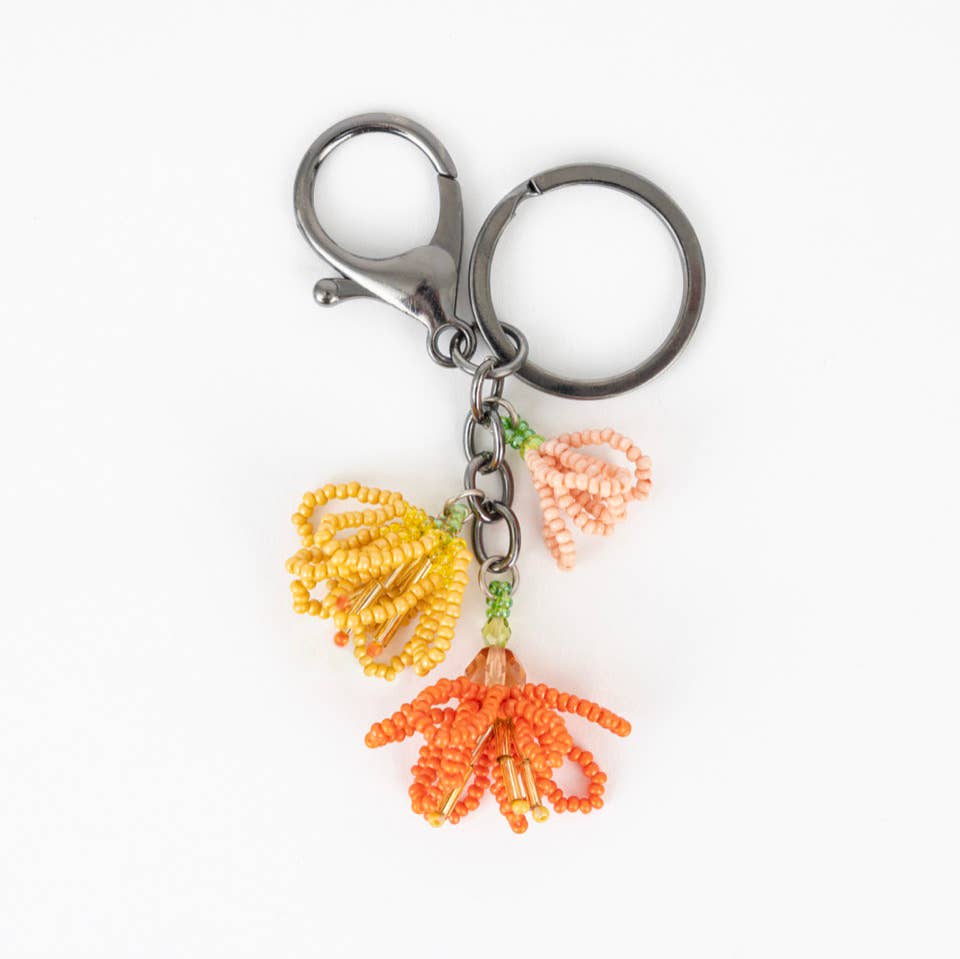 Beaded Flowers Keychain & Bag Charm