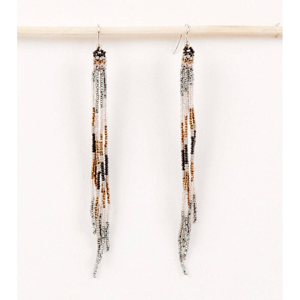 Beaded Fringe Duster Earrings- Assorted Colors