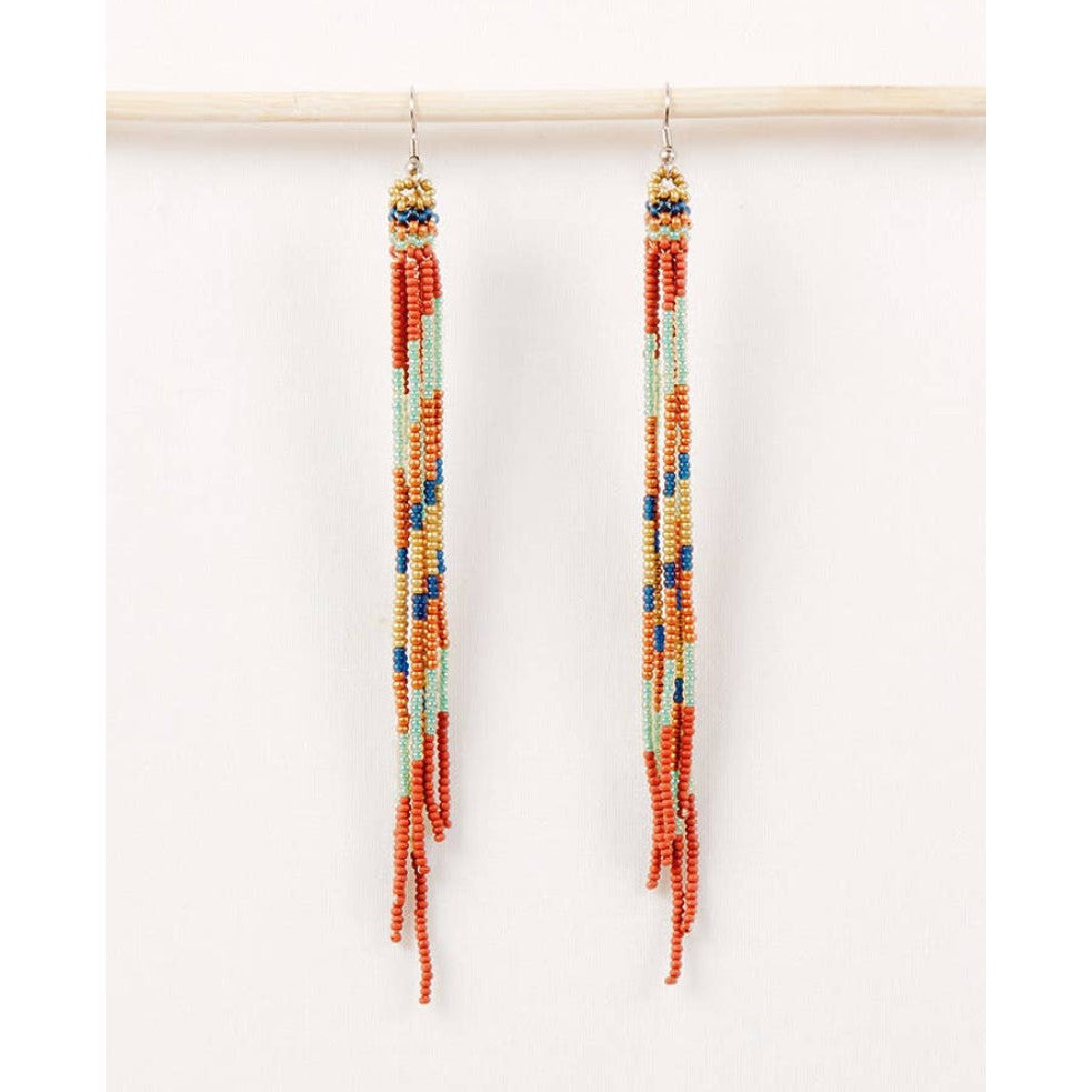 Beaded Fringe Duster Earrings- Assorted Colors