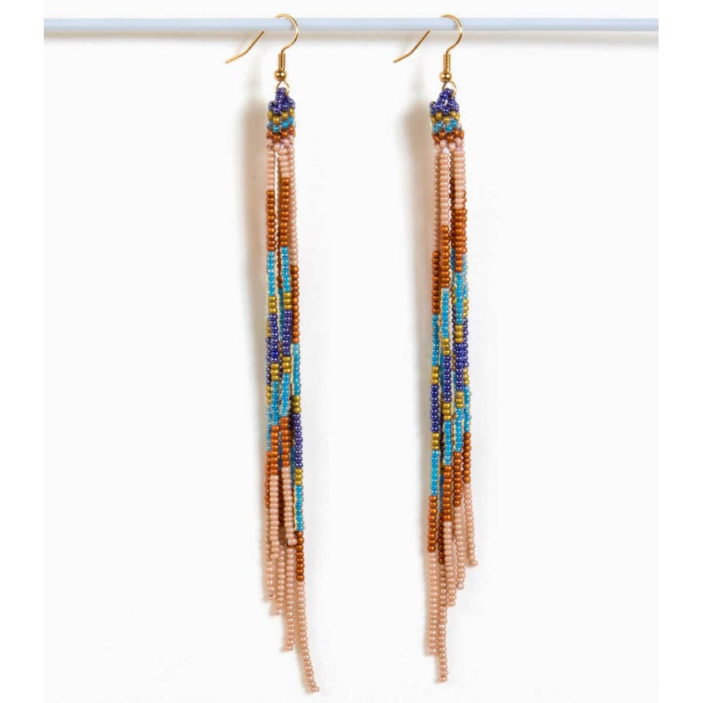 Beaded Fringe Duster Earrings- Assorted Colors