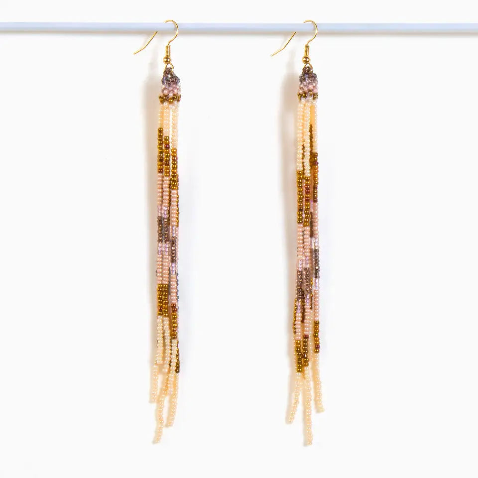 Beaded Fringe Duster Earrings- Assorted Colors