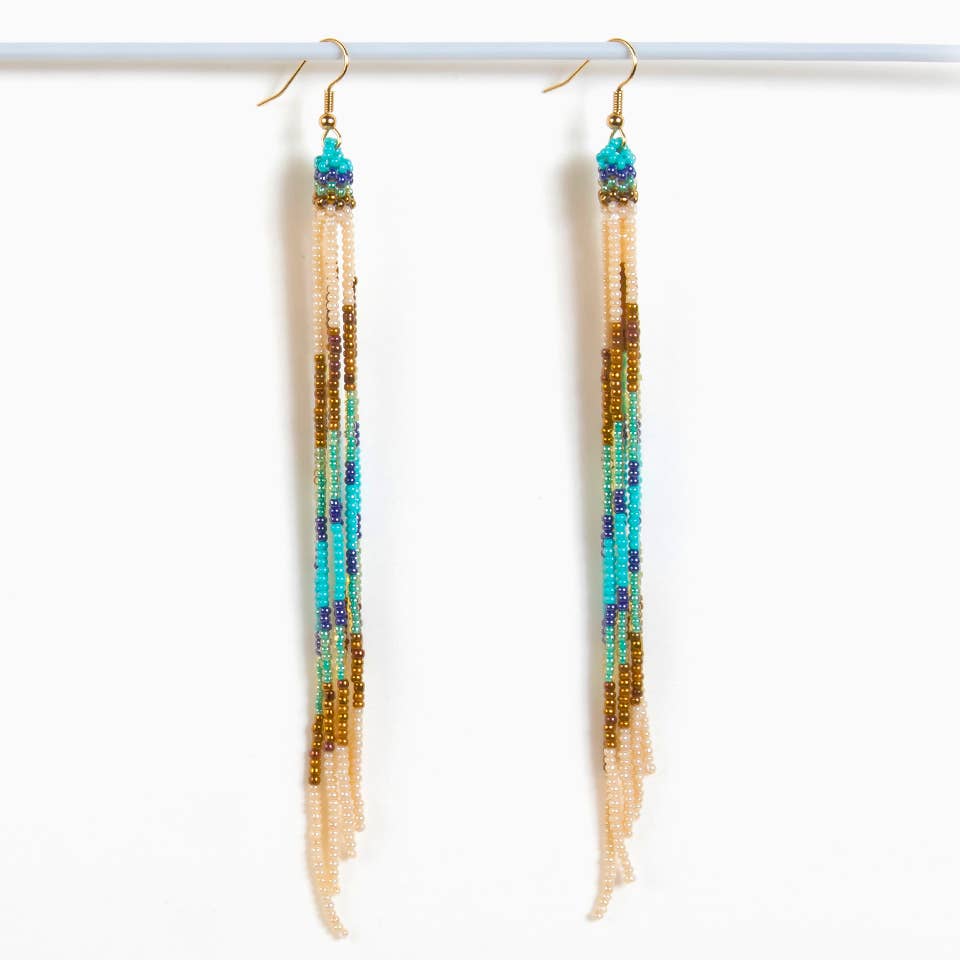Beaded Fringe Duster Earrings- Assorted Colors