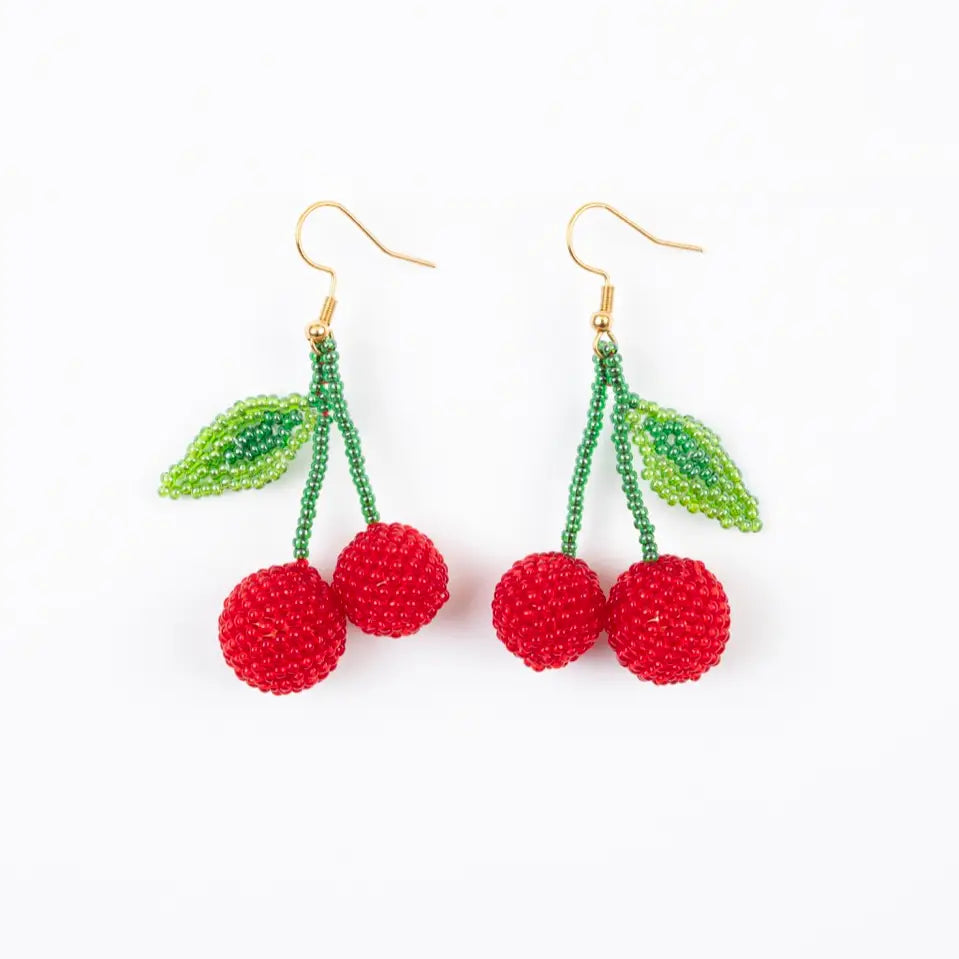 Beaded Fruit Earrings- Assorted