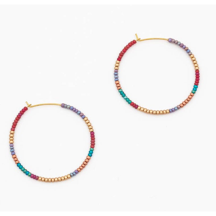 Beaded Hoops- Assorted Colors