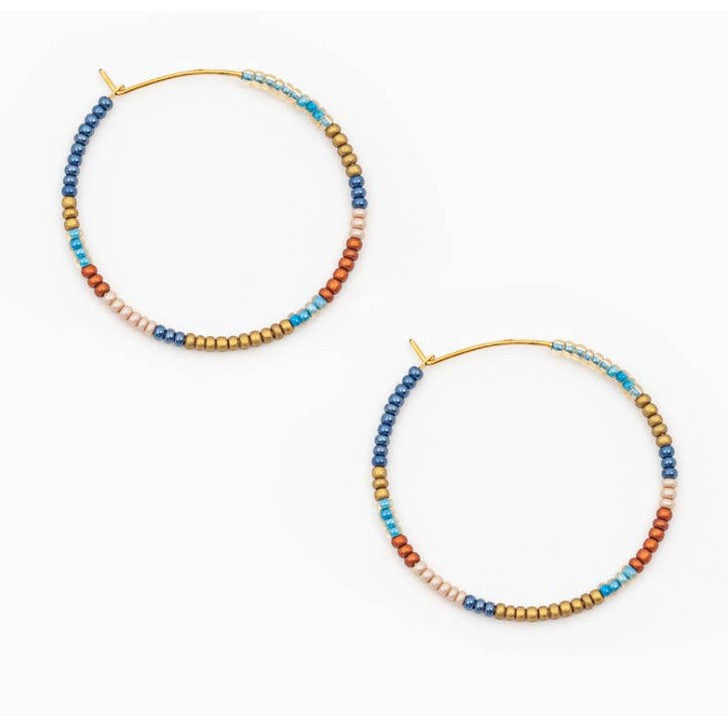 Beaded Hoops- Assorted Colors