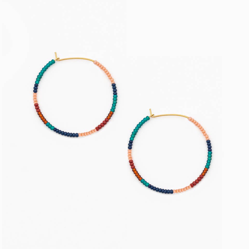 Beaded Hoops- Assorted Colors