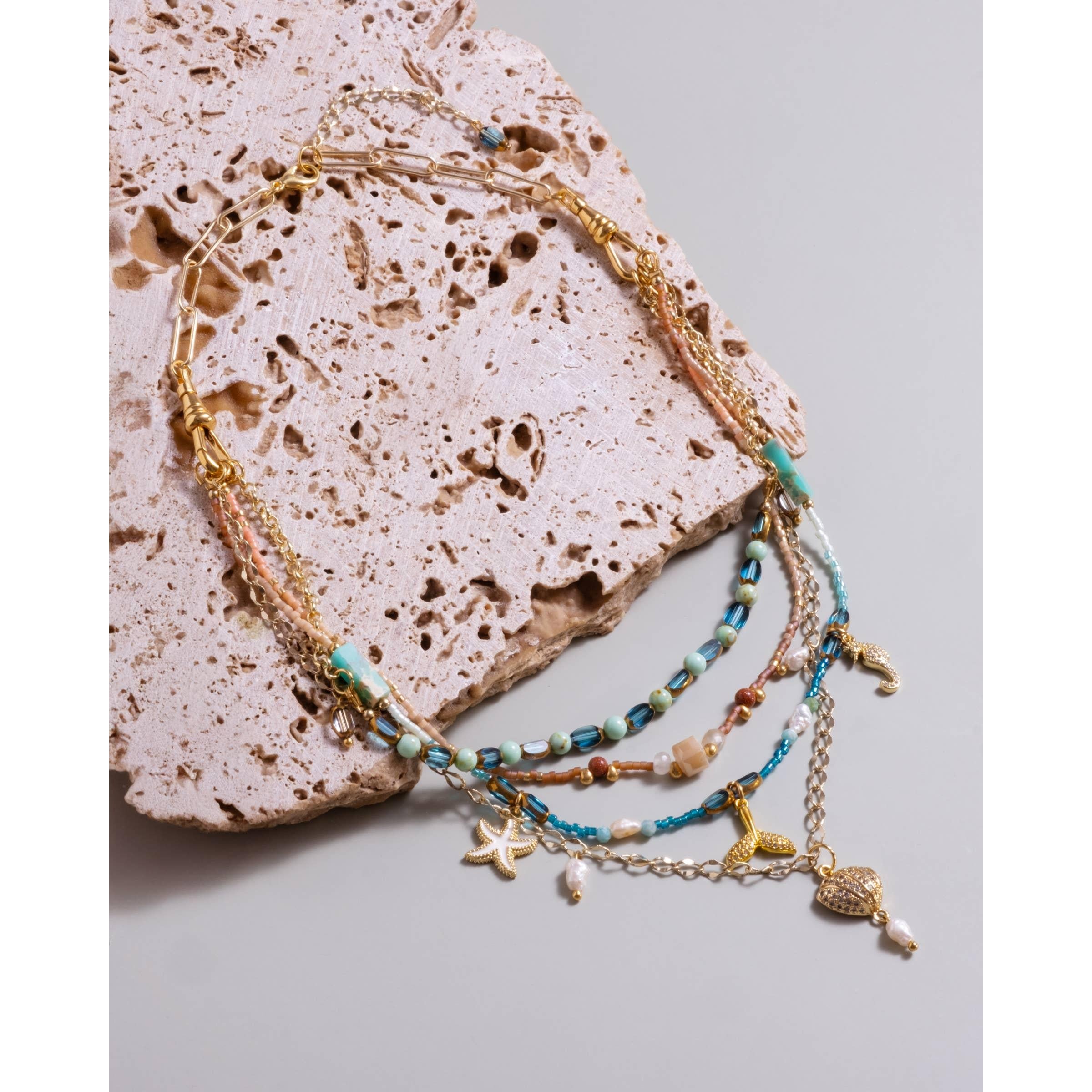 Beaded Interchangeable Necklace Layering- Set of 4