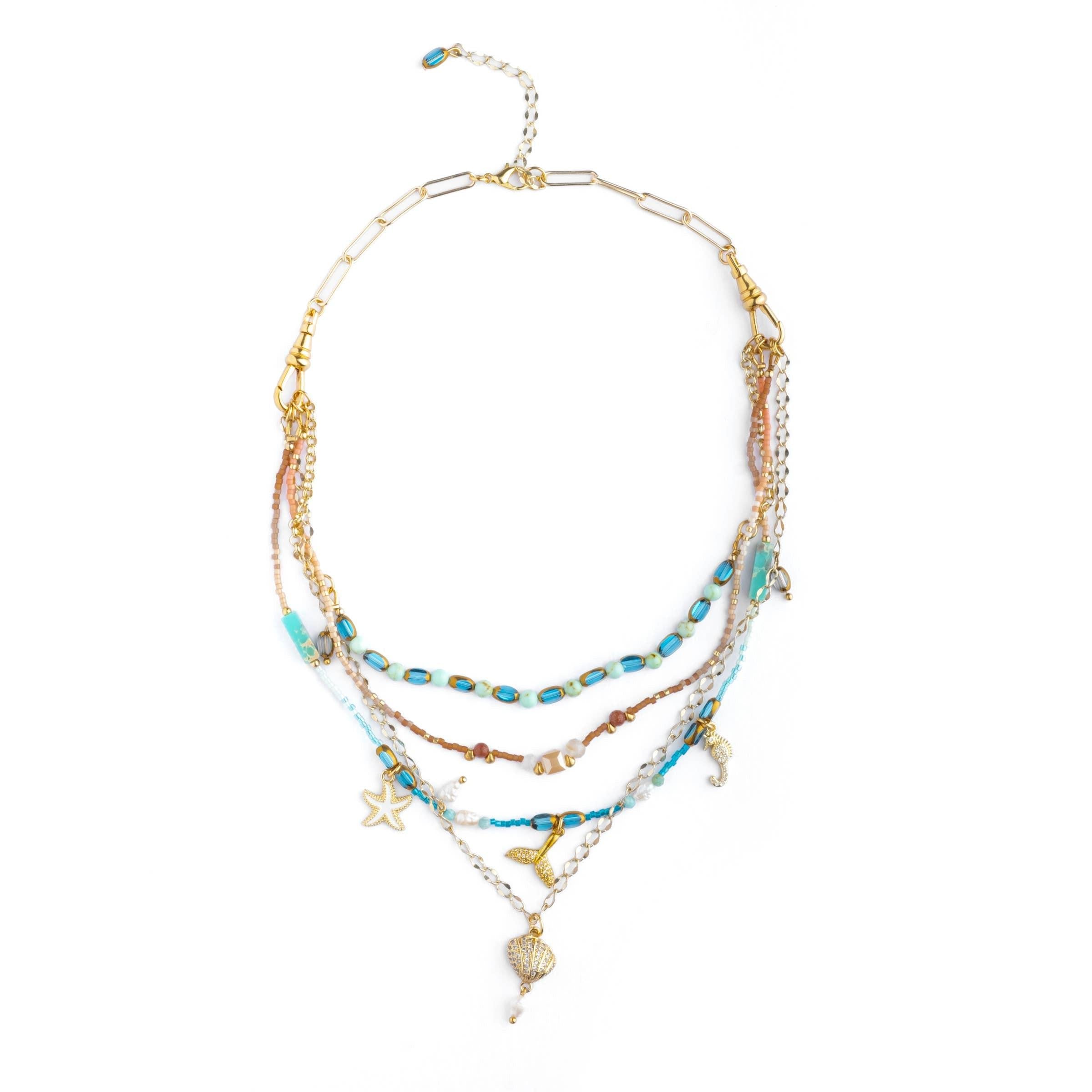 Beaded Interchangeable Necklace Layering- Set of 4