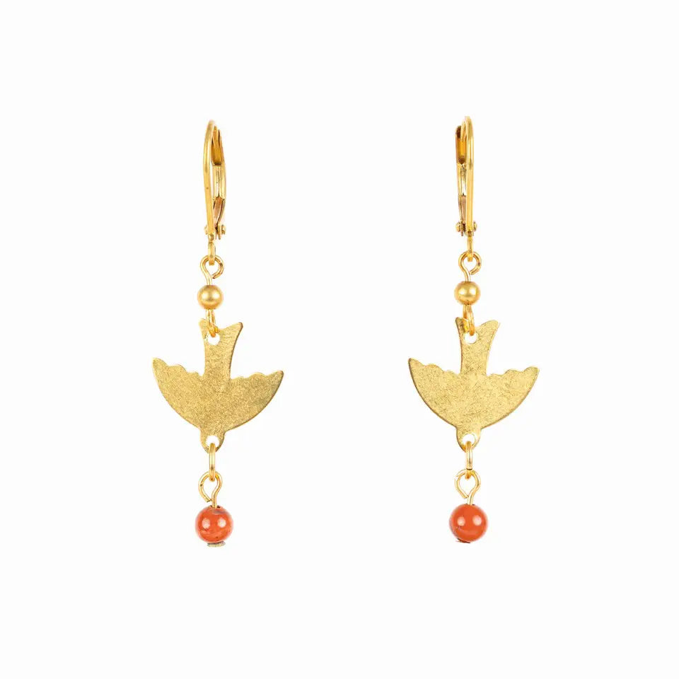 Bird & Stone Fruit Earrings- Assorted Colors