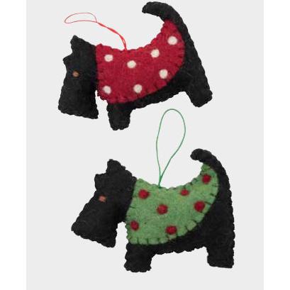 Black Scottish Terrier Dog Ornament - Assorted Styles-Sold Individually