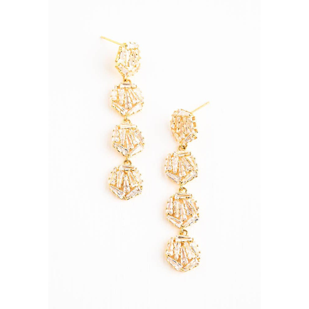 Bliss Zircon Cluster Dangle Earrings