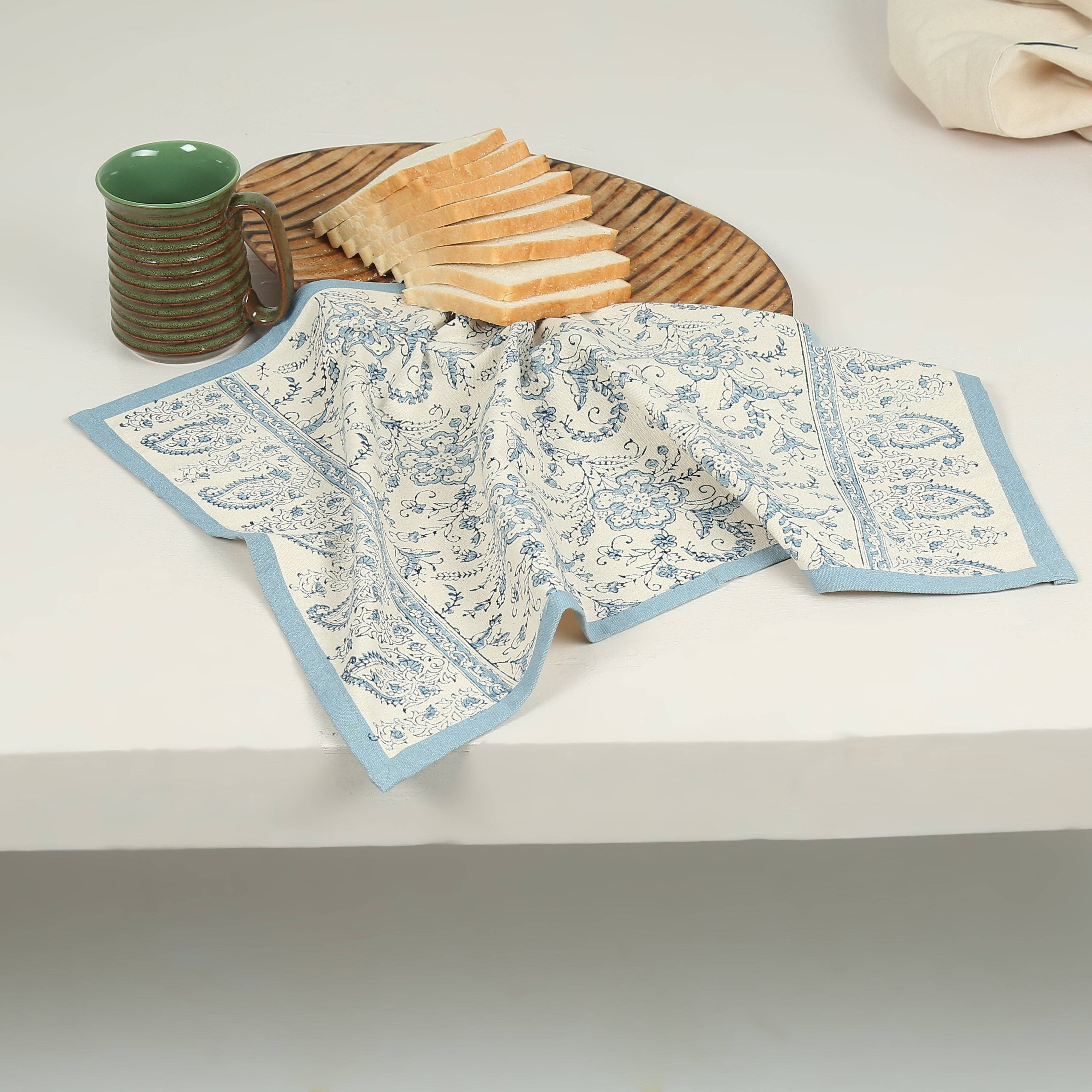 Block Printed Kitchen Towel- Ivy River
