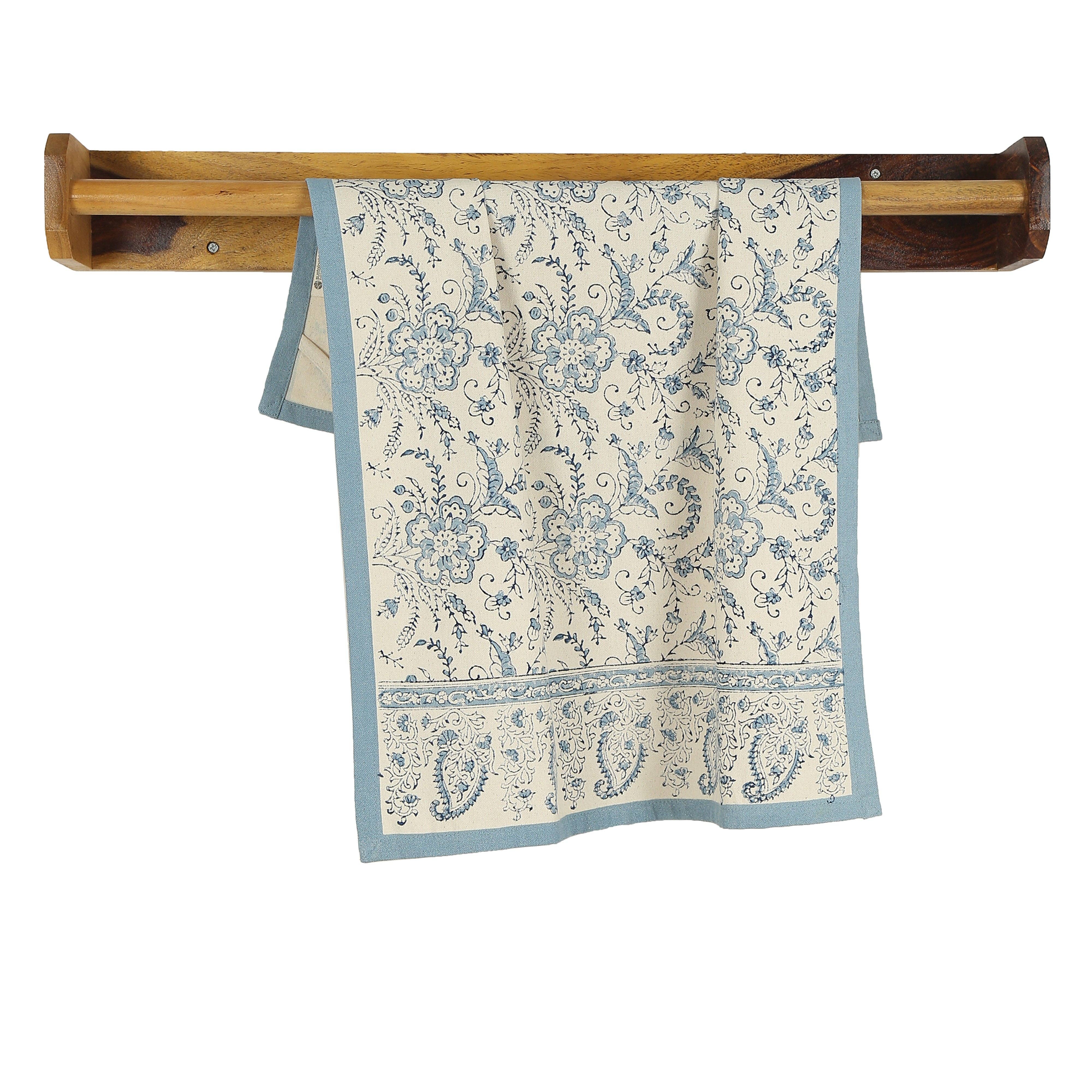 Block Printed Kitchen Towel- Ivy River