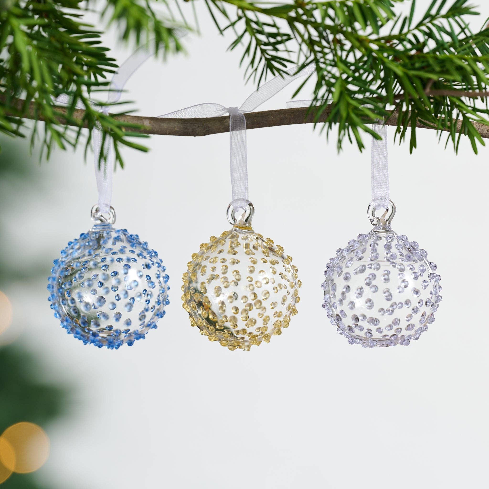 Blown Glass Ball Ornament - Assorted Colors- Sold Individually