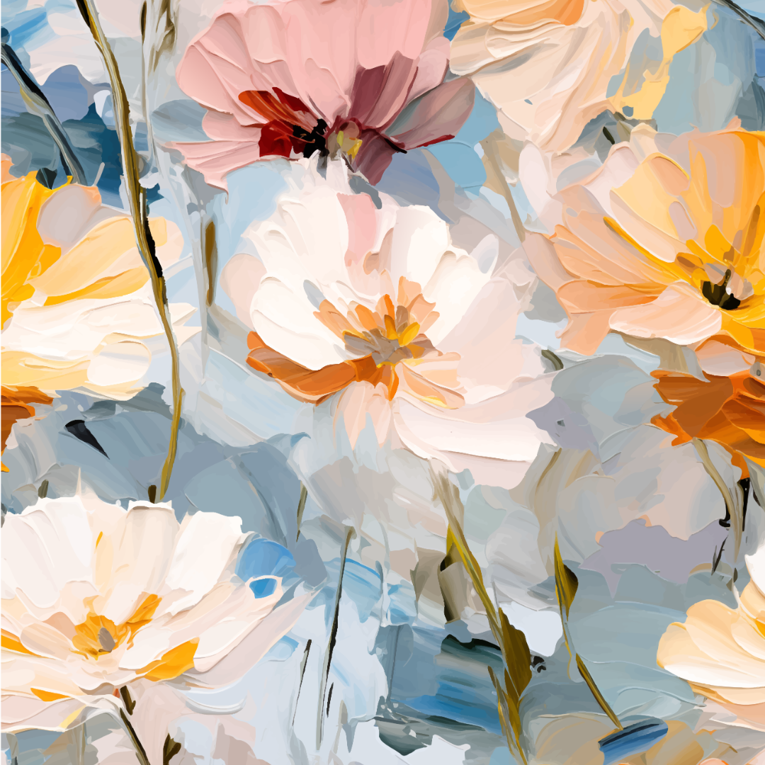 Blue Floral Recycle Microfiber Waffle Tea Towel