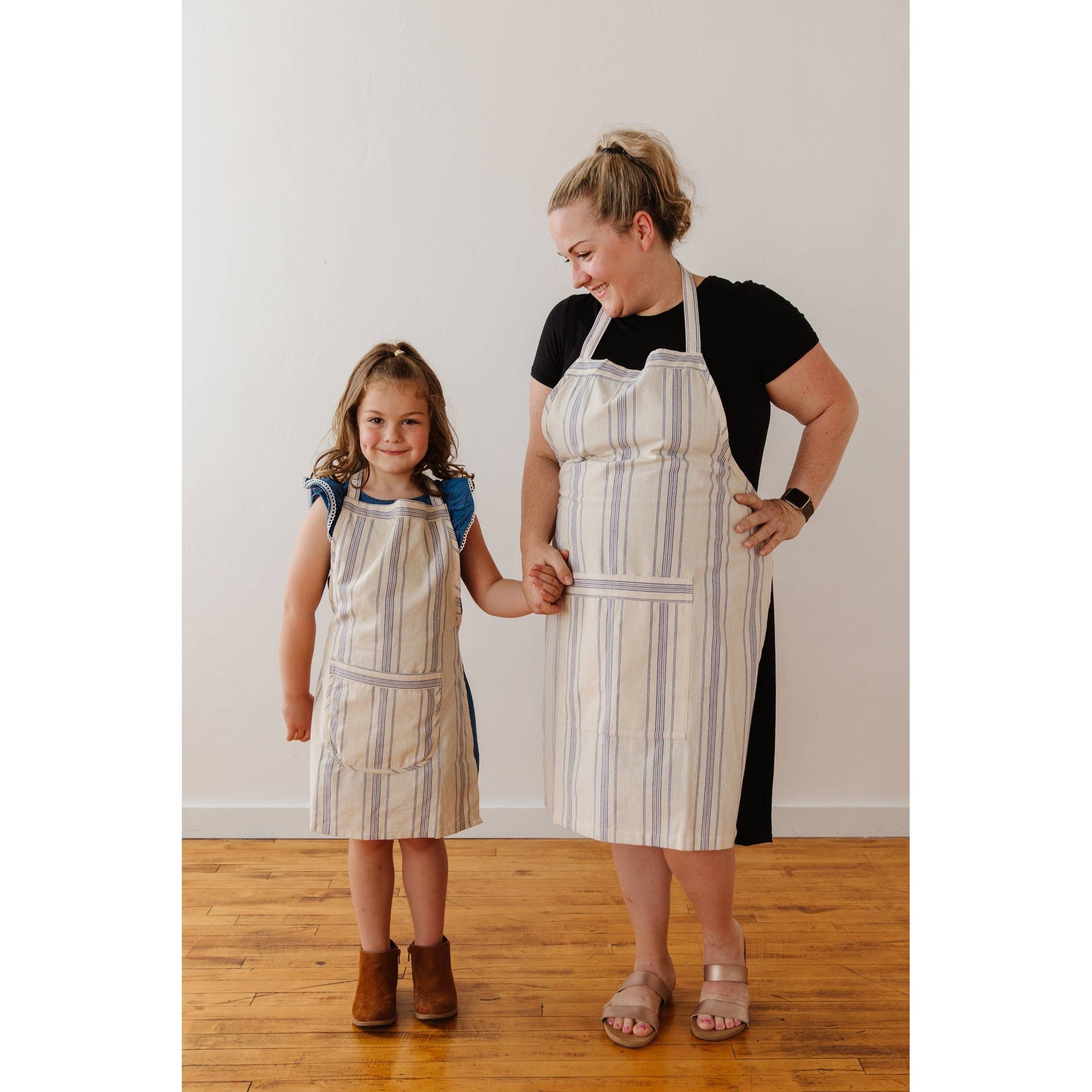 Blue Striped Cotton Apron- Assorted Sizes