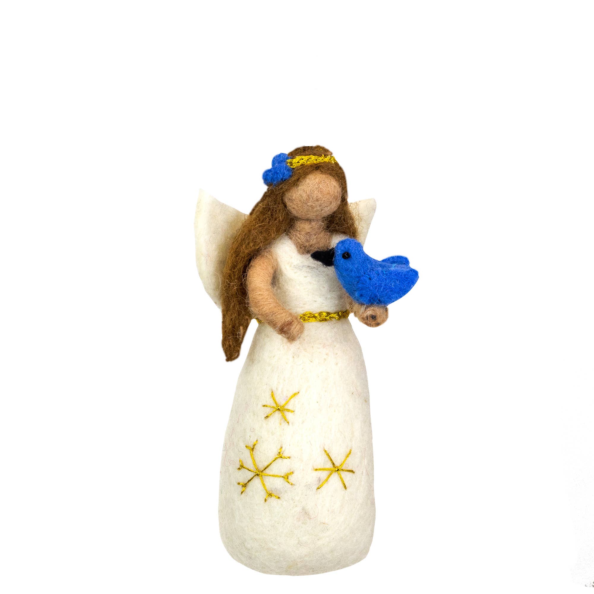 Bluebird Happiness Angel Ornament