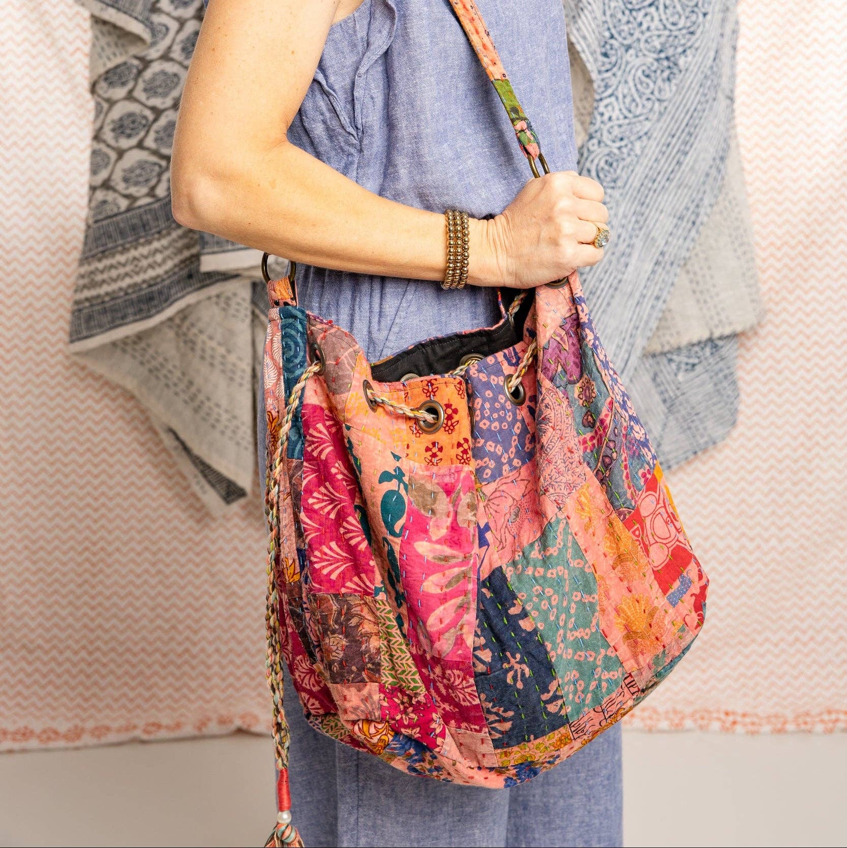 Boho Blooms Bag - Coral