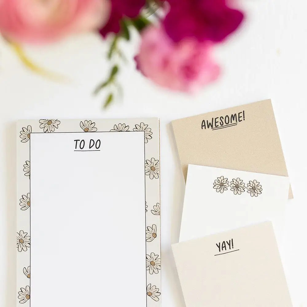 Boho Floral Notepad + Sticky Notes