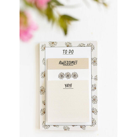 Boho Floral Notepad + Sticky Notes