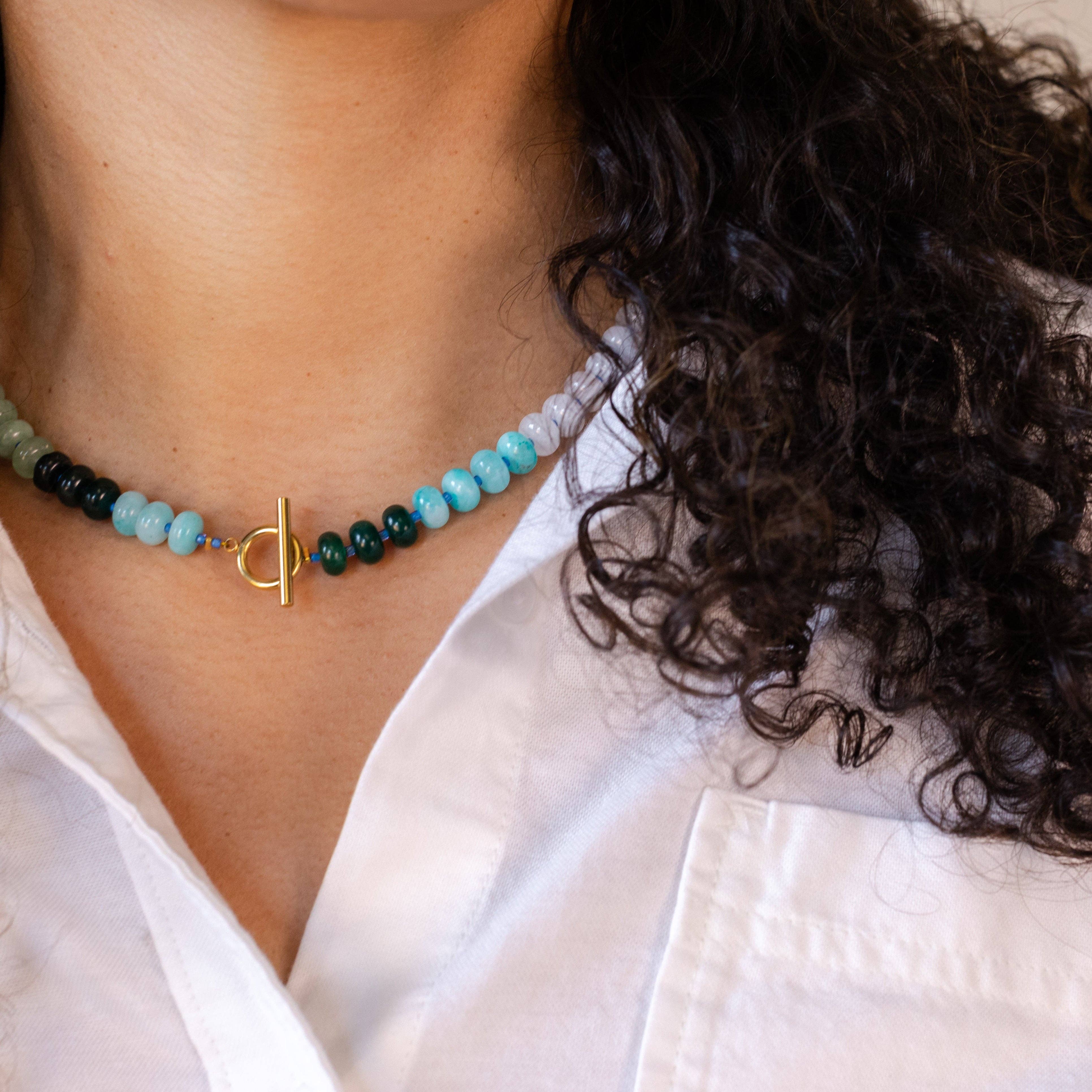 Bold Gemstone Beaded Necklace- Assorted Colors- Sold Individually