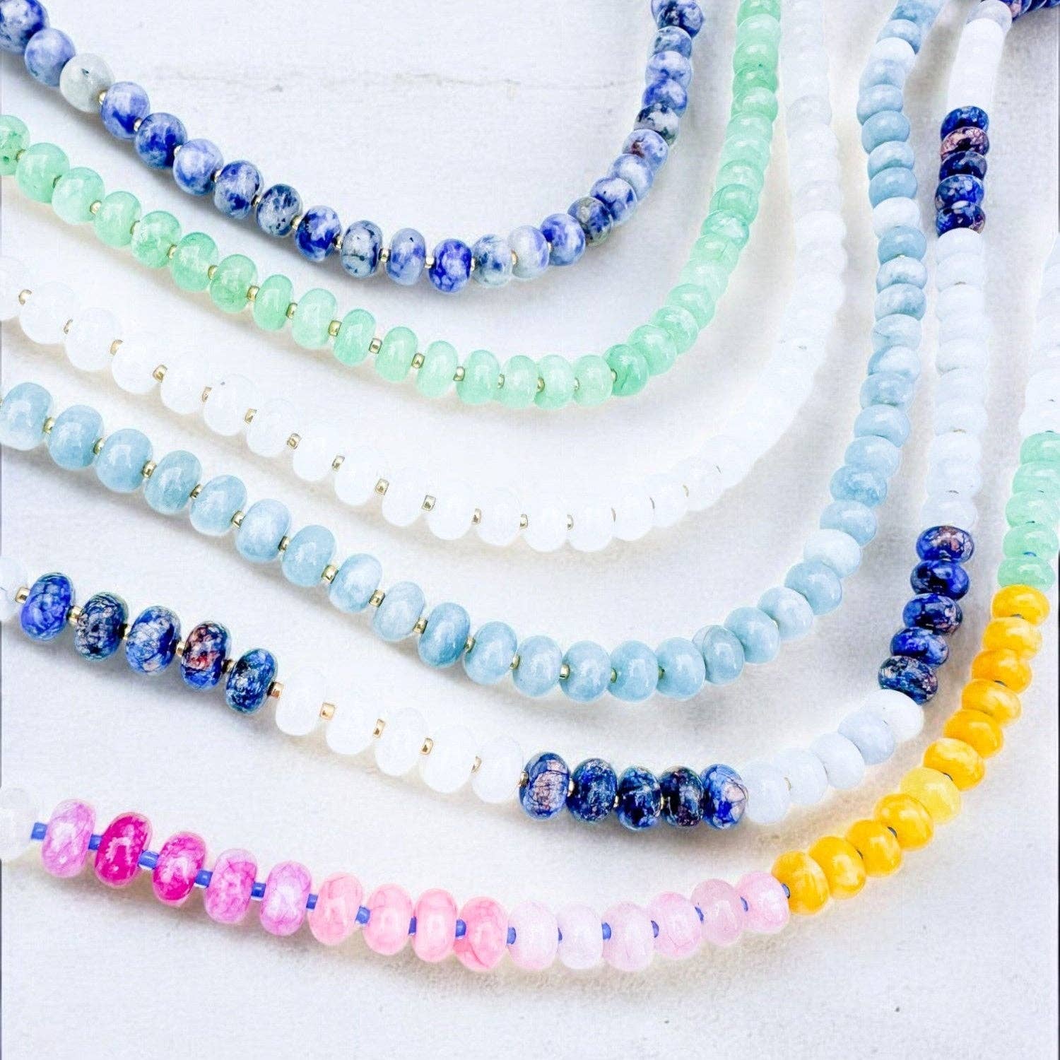 Bold Gemstone Beaded Necklace- Assorted Colors- Sold Individually