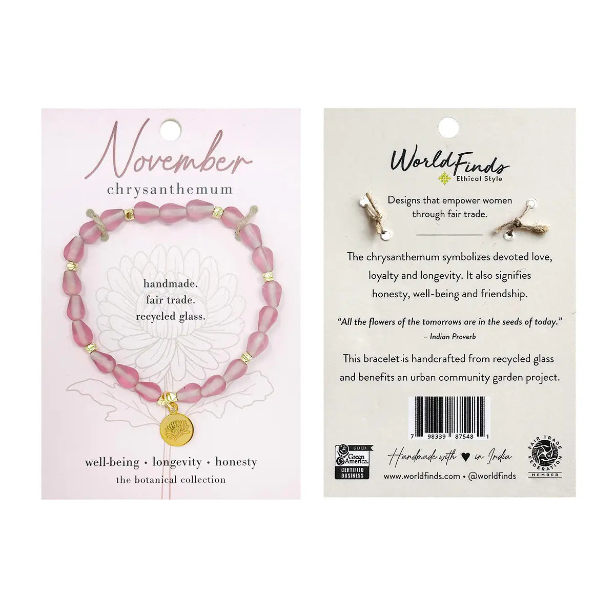 Botanical Collection Bracelet- Assorted Months- Sold Individually
