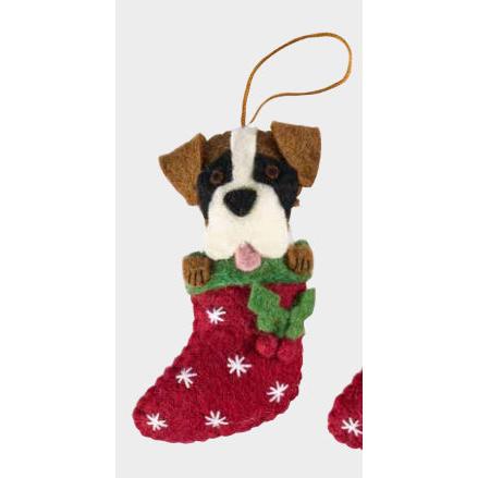 Boxer in Stocking Ornament