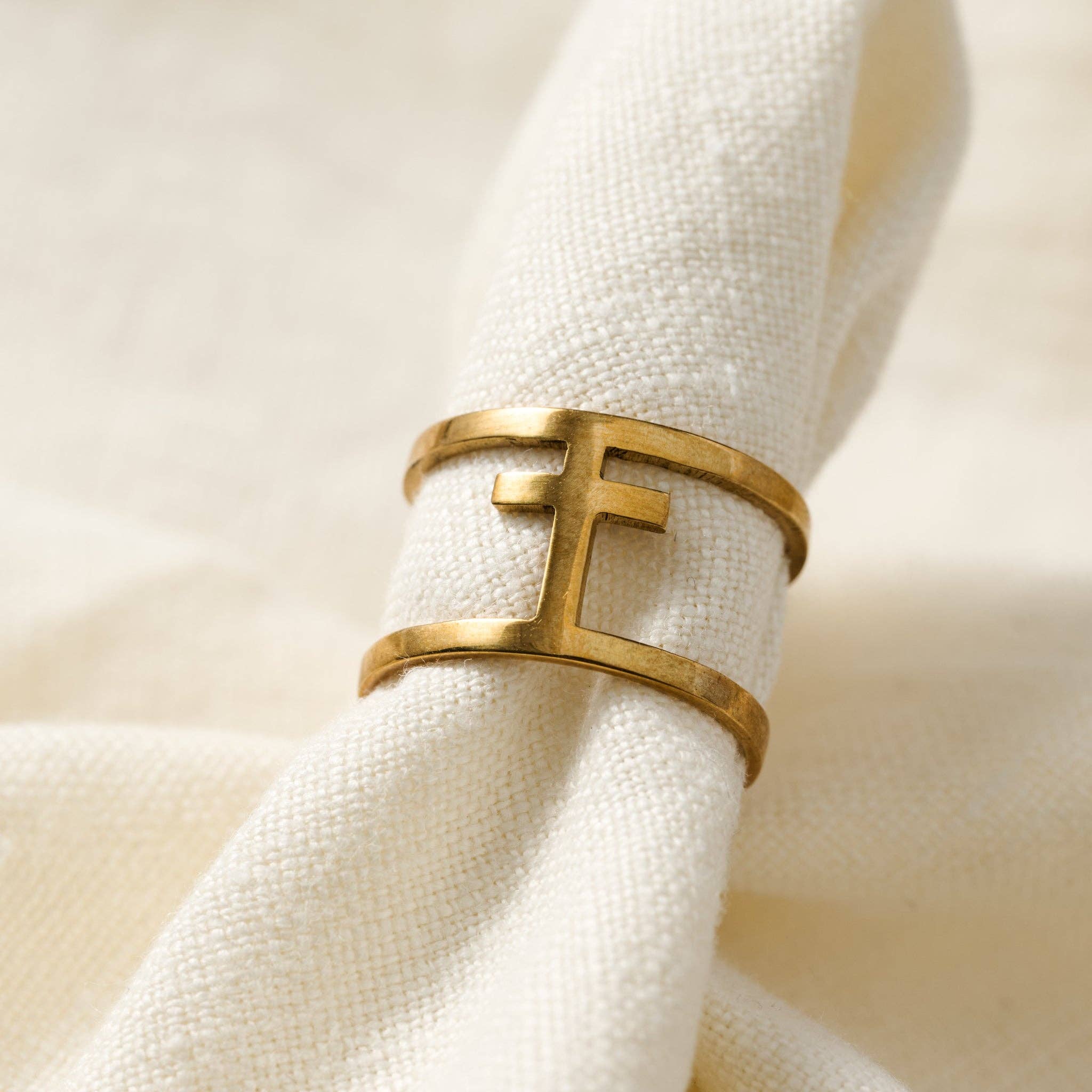 Brass Bombshell Cross Ring