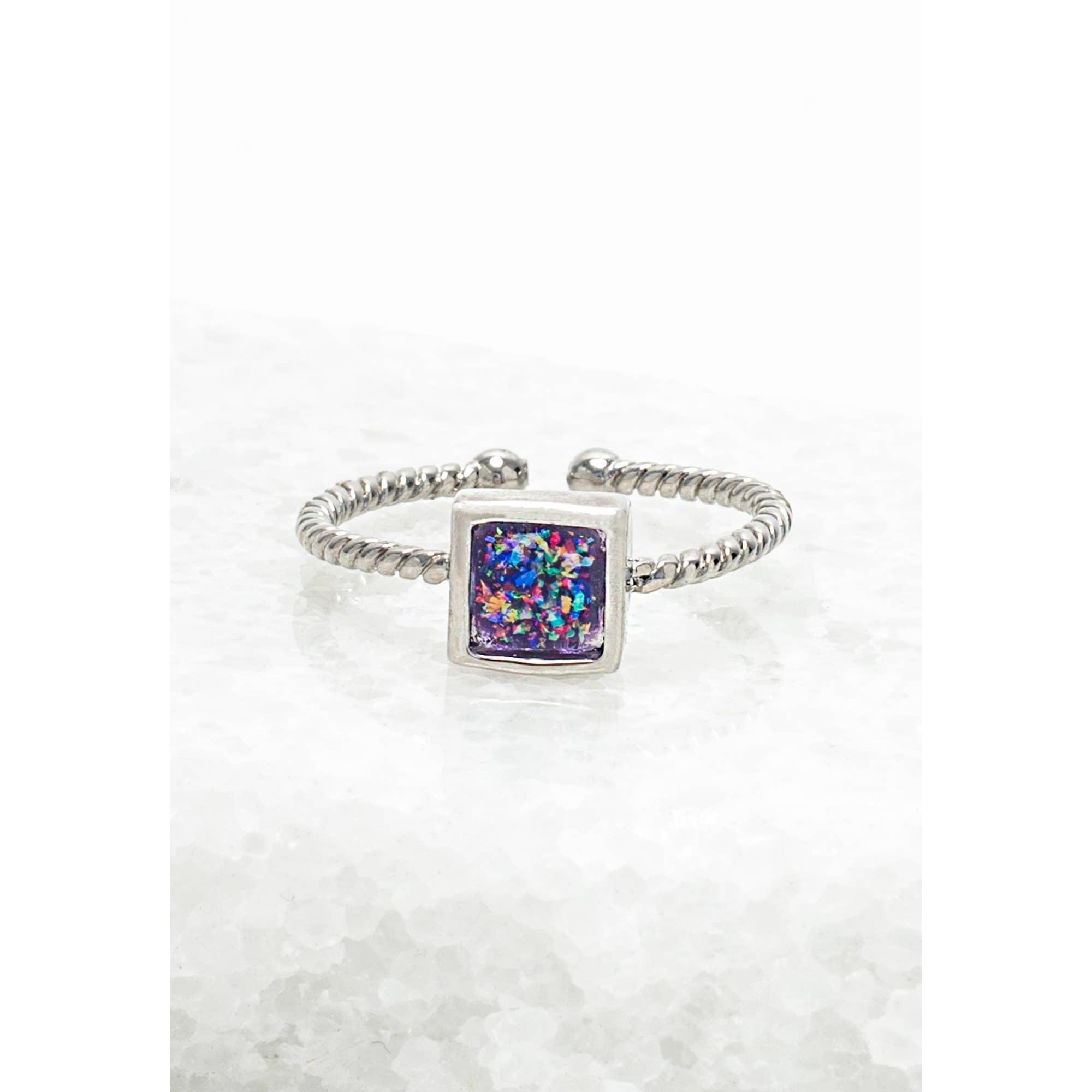 Bright Ring in Glistening Lilac & Silver