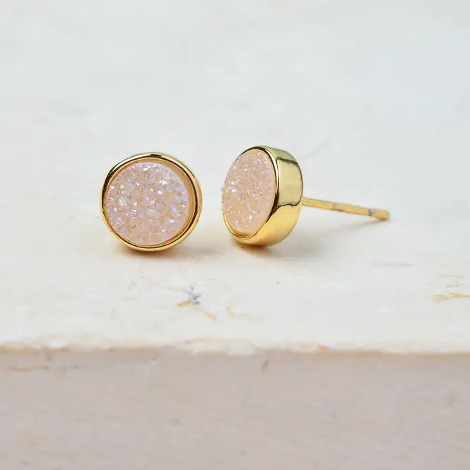 Brittany White Agate Studs