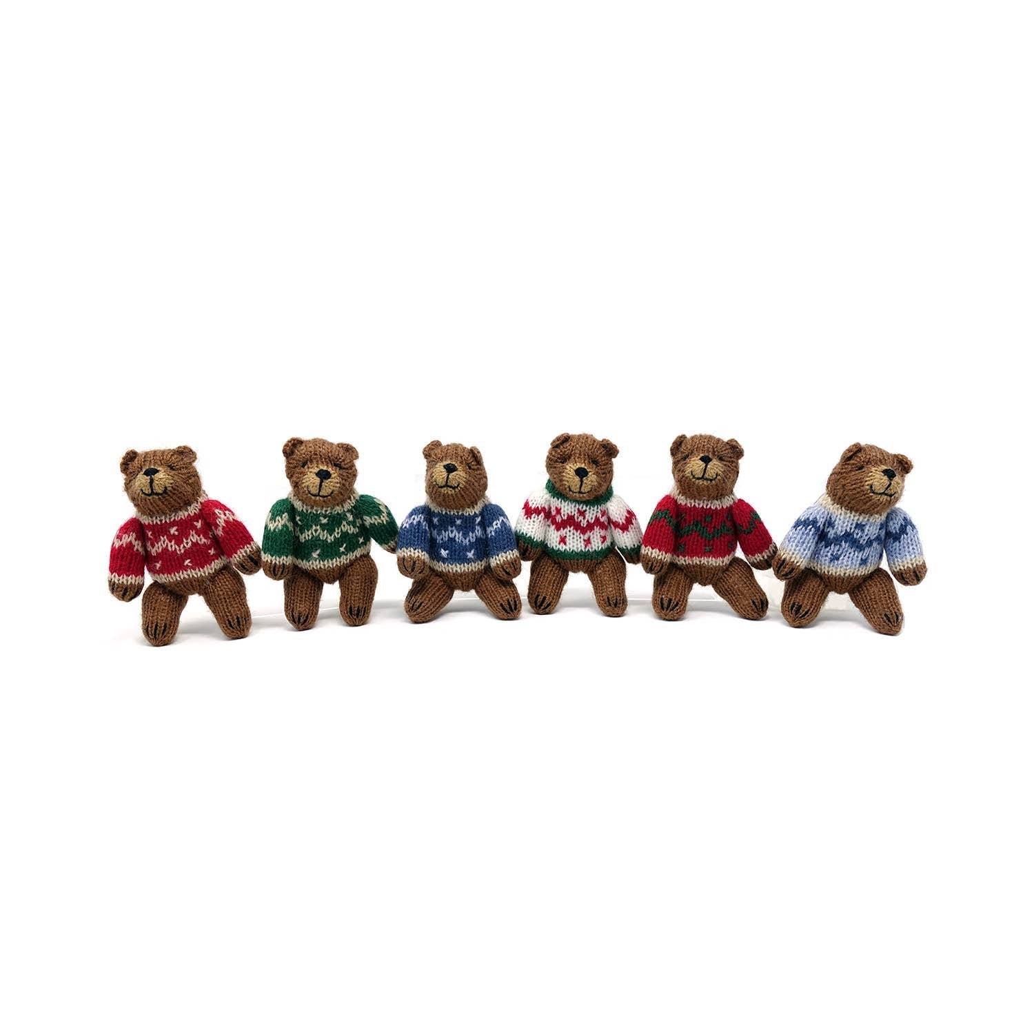 Brown Bear in Sweaters Ornament- Sold Individually