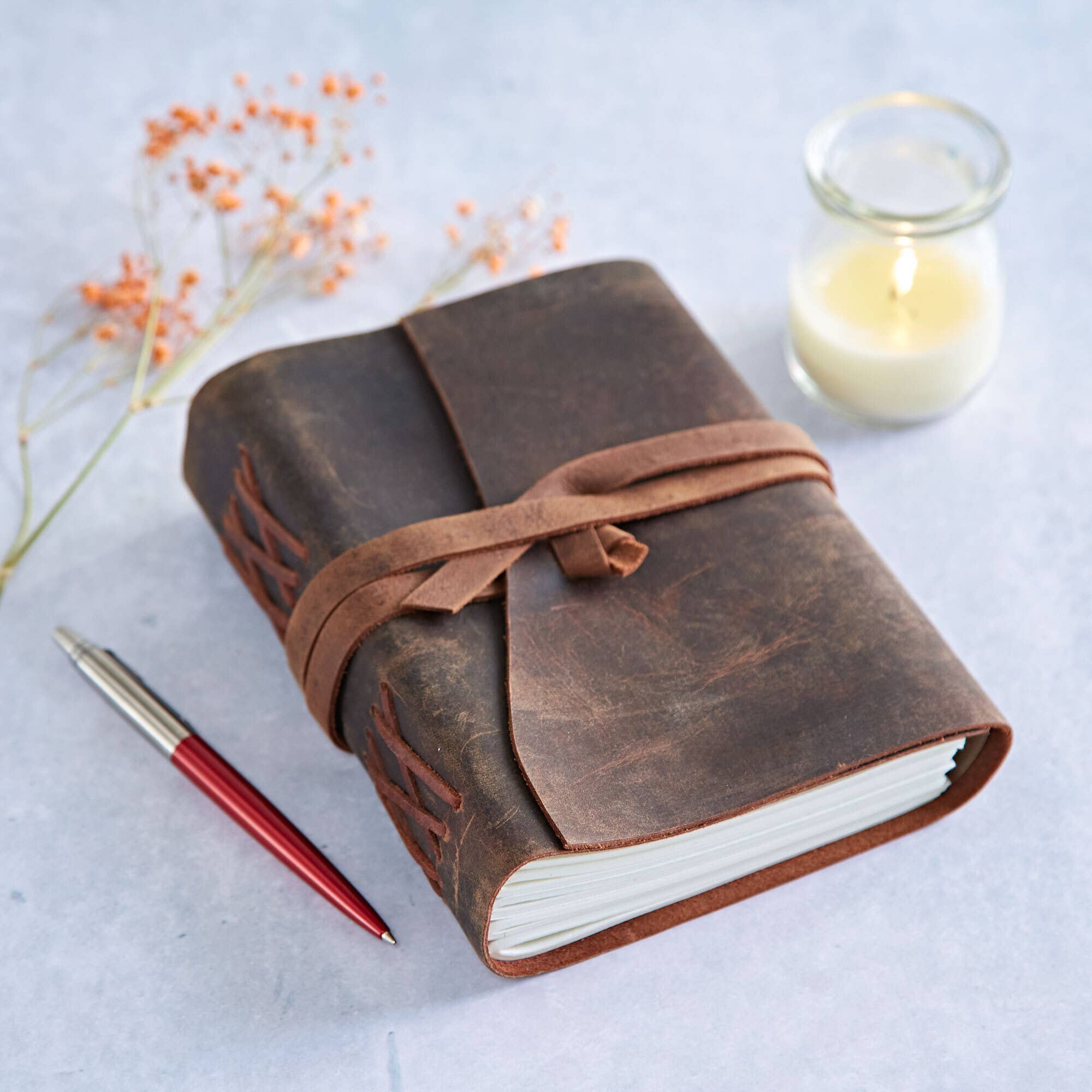 Buffalo Leather Wraparound Journal- Assorted Sizes