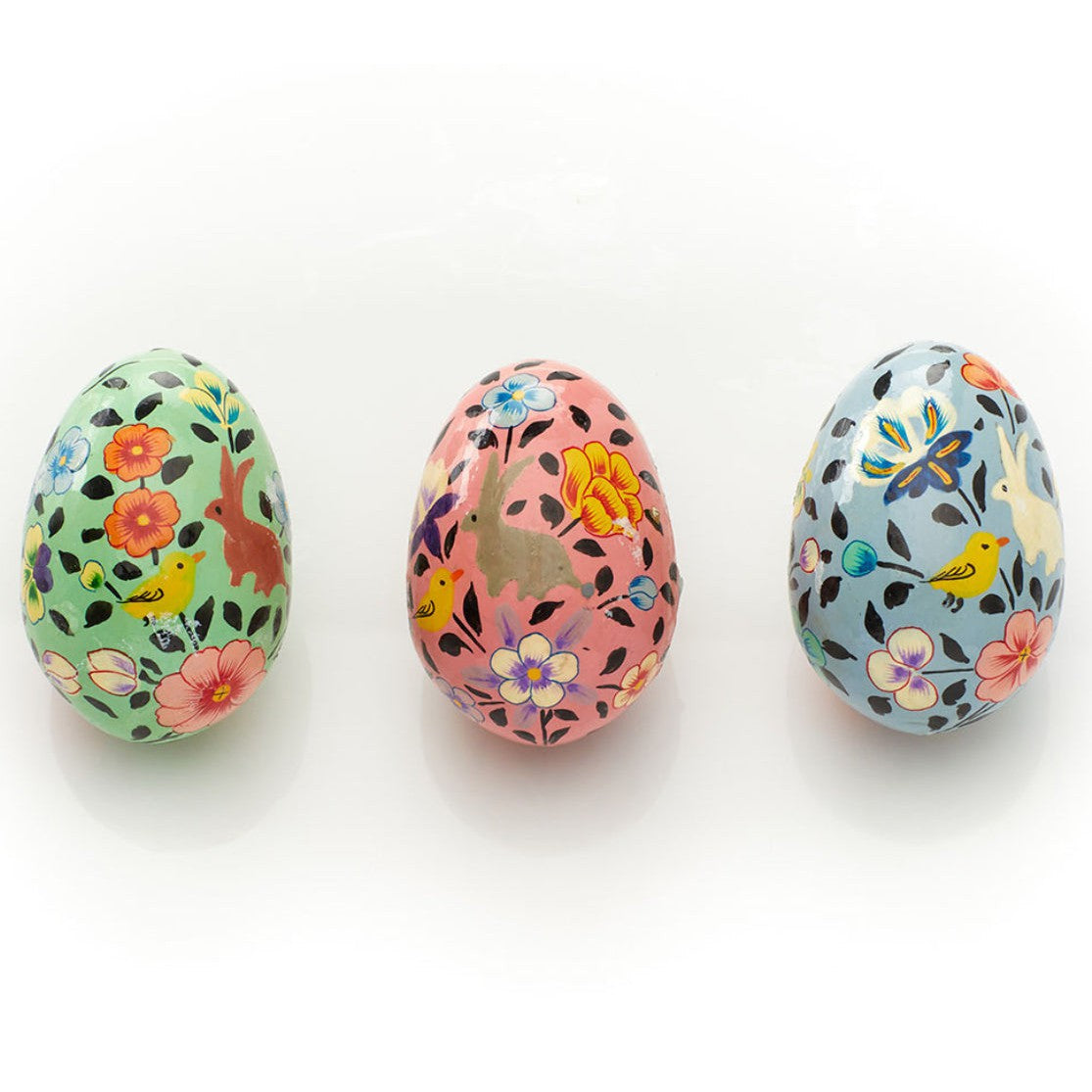 Bunnies and Birds Kashmiri Egg - Assorted Colors- Sold Individually