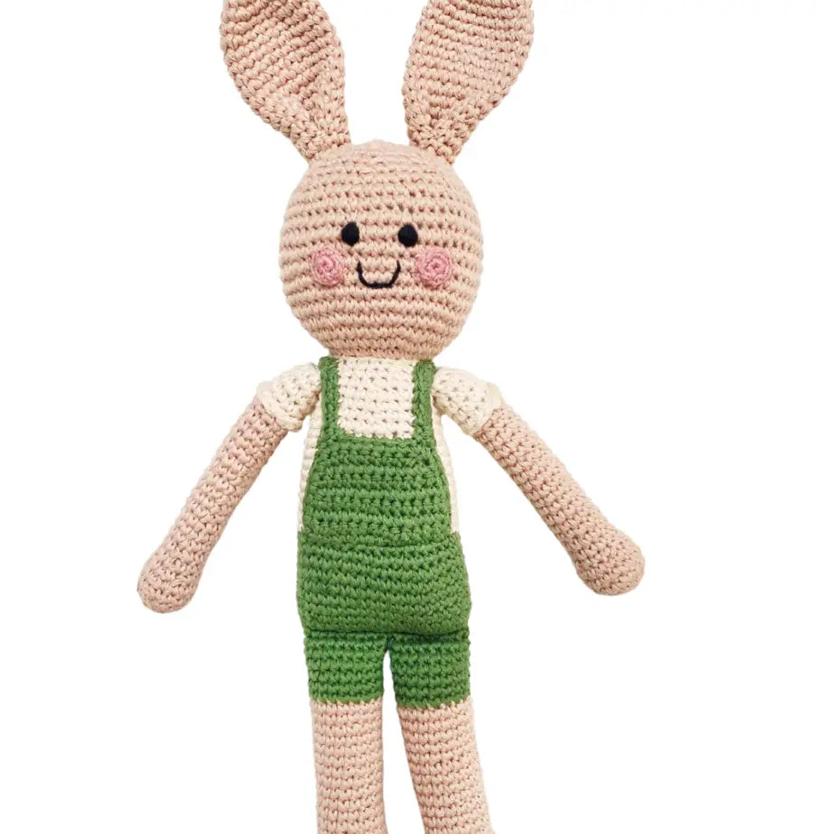 Bunny in Suspenders Stuffed Toy- Assorted Colors- Sold Individually
