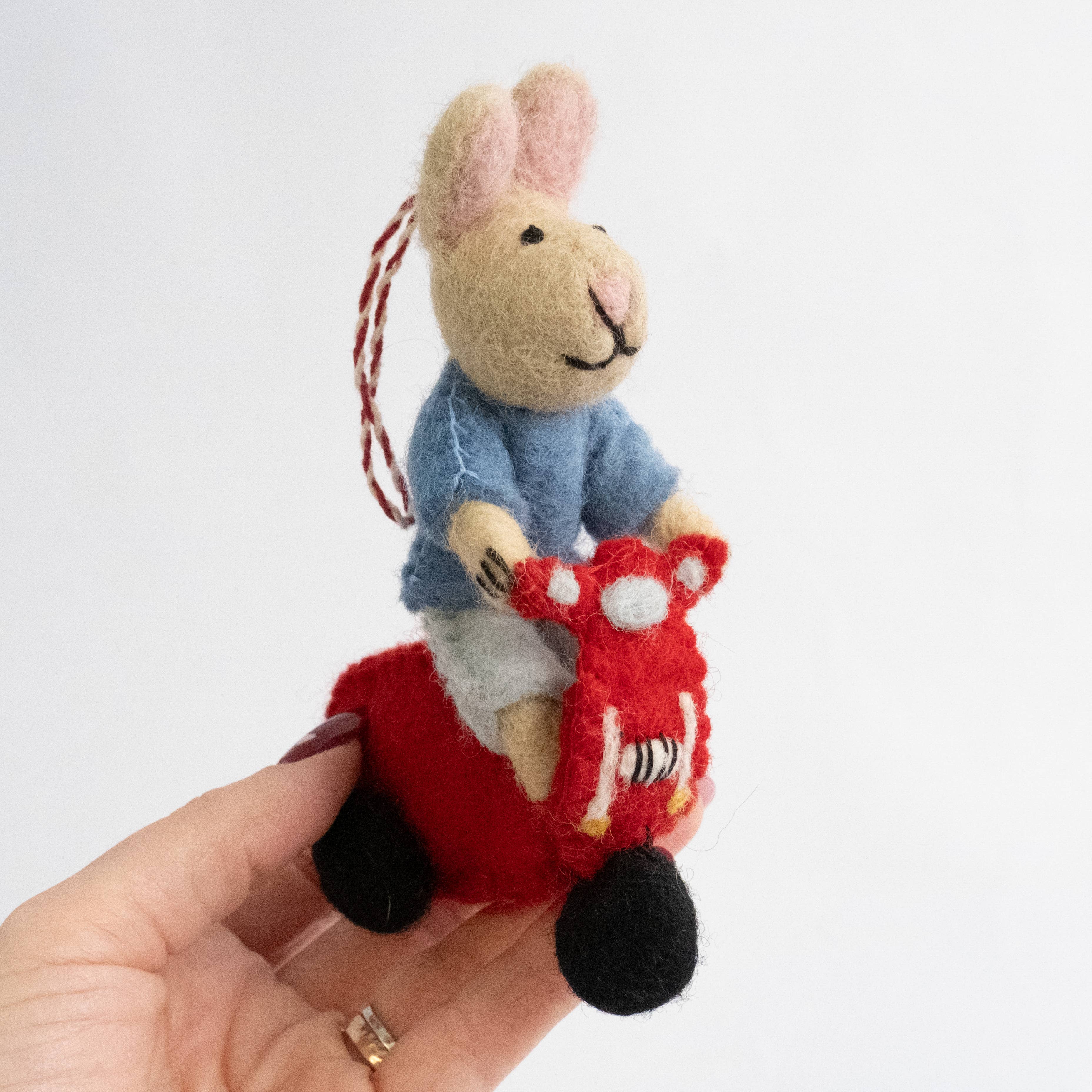 Bunny on Scooter Ornament