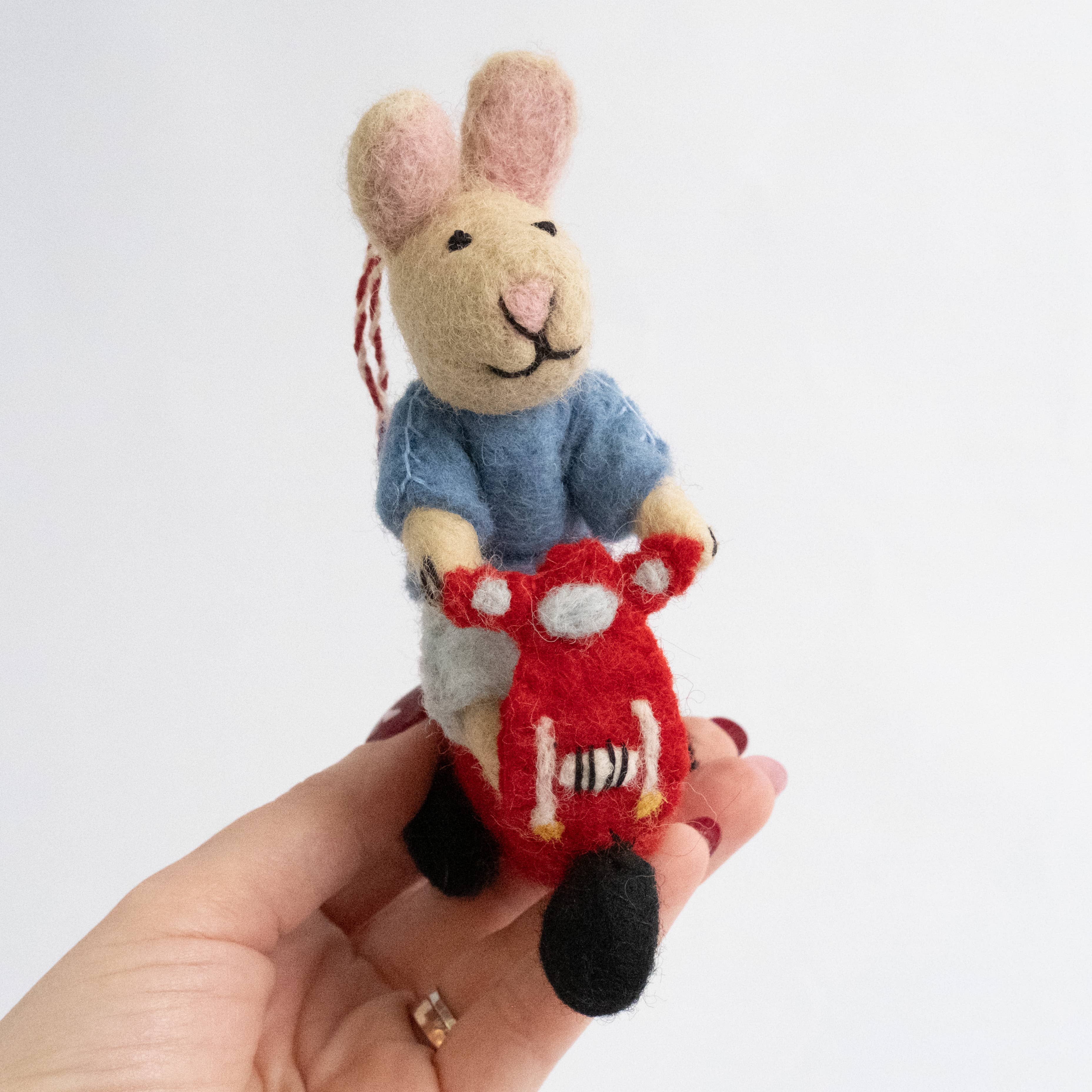 Bunny on Scooter Ornament