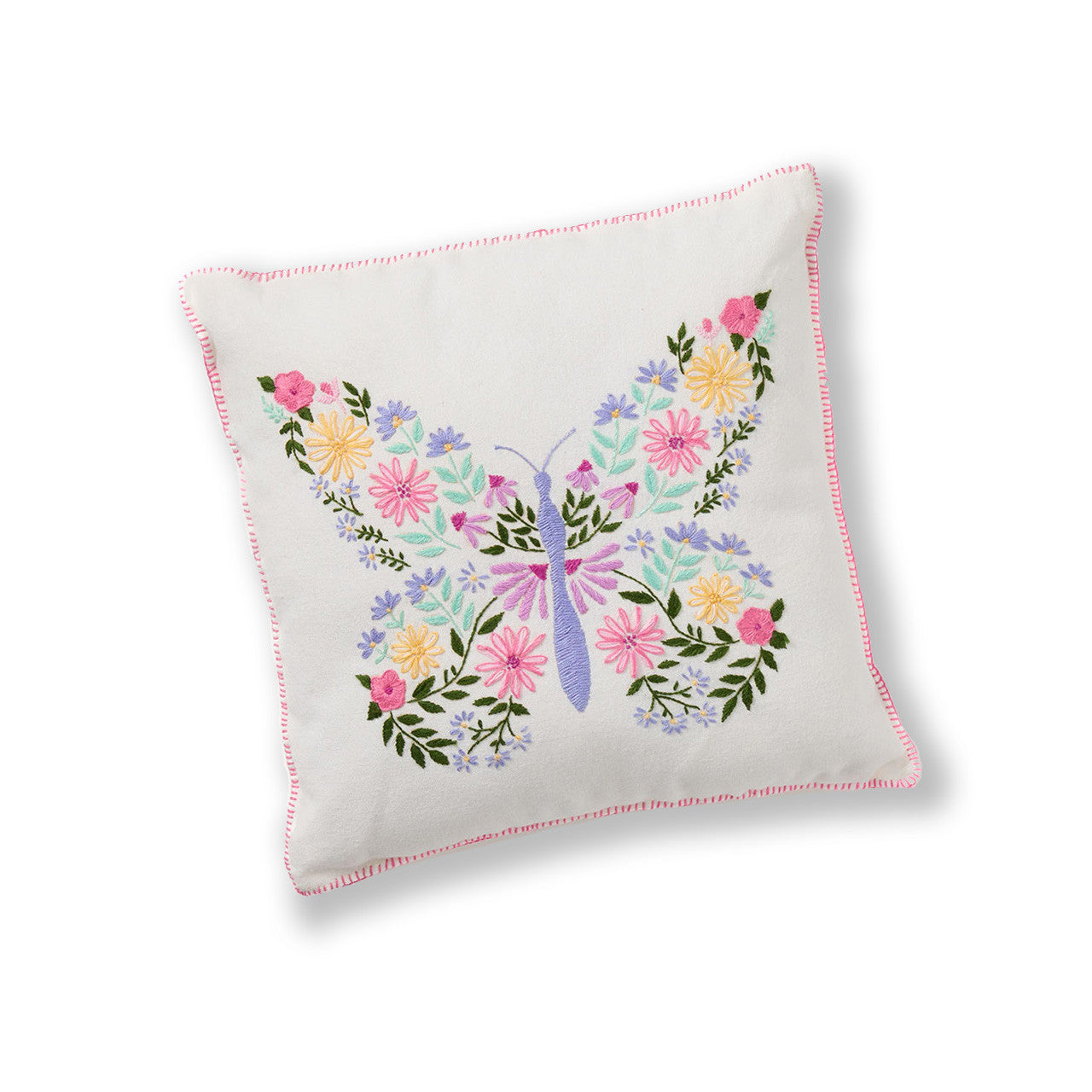 Butterfly Blossoms Embroidered Pillow (*Local Pickup/Local Delivery Only)